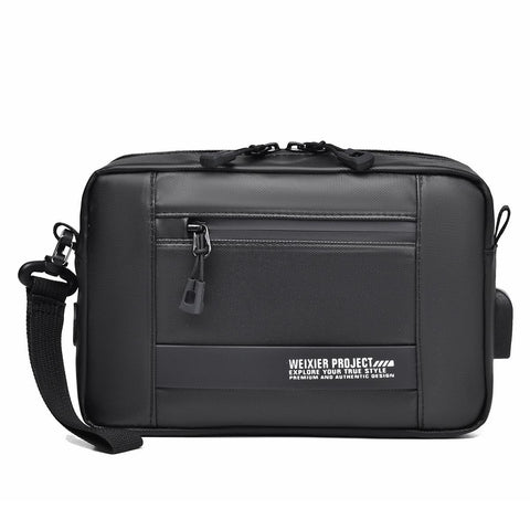 Usb Shoulder Bag For Men Portable & Stylish Outdoor Messenger Black Bags