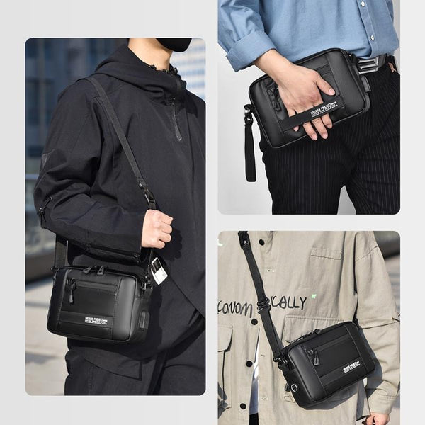 Usb Shoulder Bag For Men Portable & Stylish Outdoor Messenger Black Bags