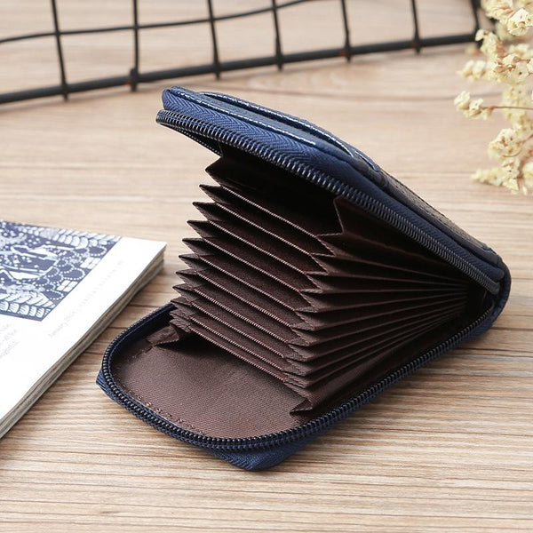 Woven Mini Coin Purse For Ladies Student Id & Card Holder Black Business Card Holders