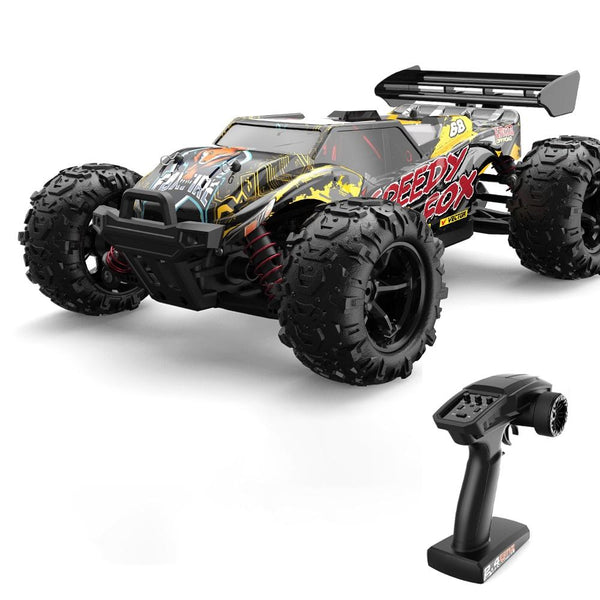 High Speed 4Wd Rc Car 1 18 Scale Black / Yellow Rc Model Vehicles