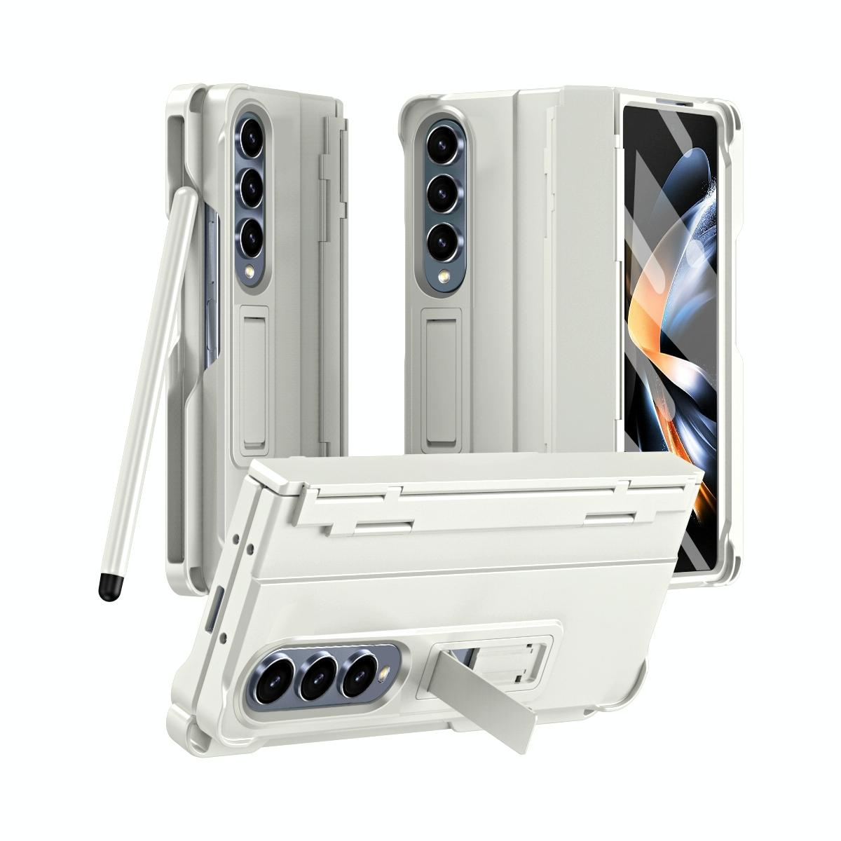 For Samsung Galaxy Z Fold4 5G Shockproof Diamond Case With Hinge And Pen White Cases Covers & Skins