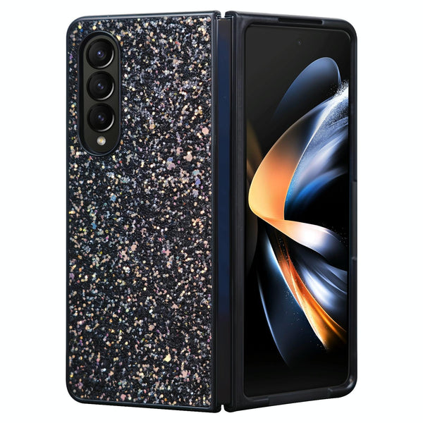 For Samsung Galaxy Z Fold4 5G Foldable Diamond Case Compact And Stylish Flash Black Cases Covers & Skins