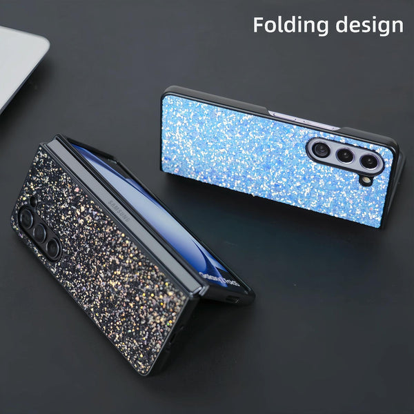 For Samsung Galaxy Z Fold4 5G Foldable Diamond Case Compact And Stylish Flash Black Cases Covers & Skins