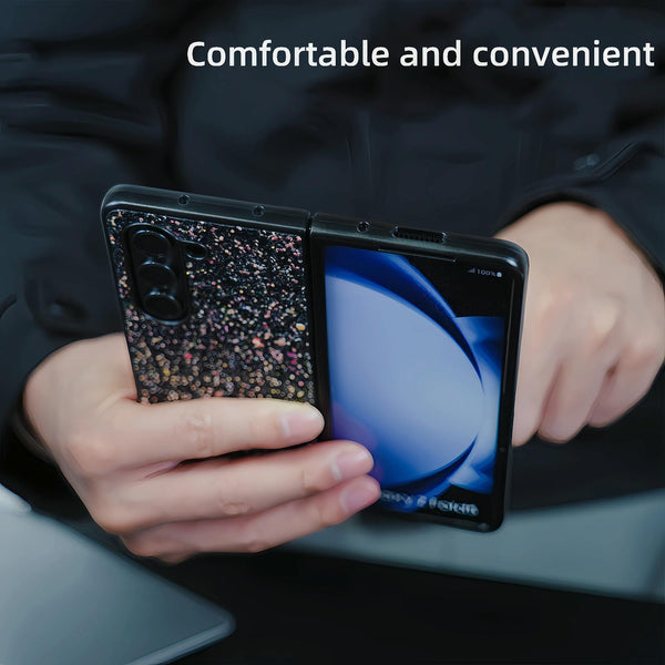 For Samsung Galaxy Z Fold4 5G Foldable Diamond Case Compact And Stylish Flash Black Cases Covers & Skins