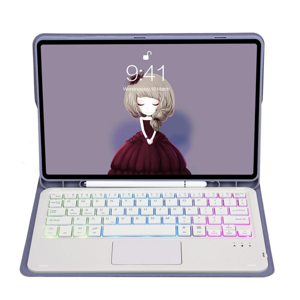 Bluetooth Keyboard Leather Tablet Case For Ipad 10.2 / 10.5 Air 2019 With Touch Pad & Backlight Sky Cases Covers Keyboard Folios