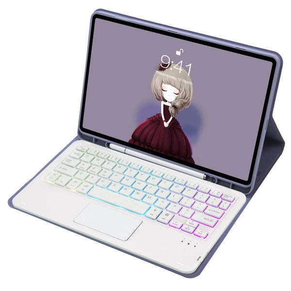 Bluetooth Keyboard Leather Tablet Case For Ipad 10.2 / 10.5 Air 2019 With Touch Pad & Backlight Sky Cases Covers Keyboard Folios