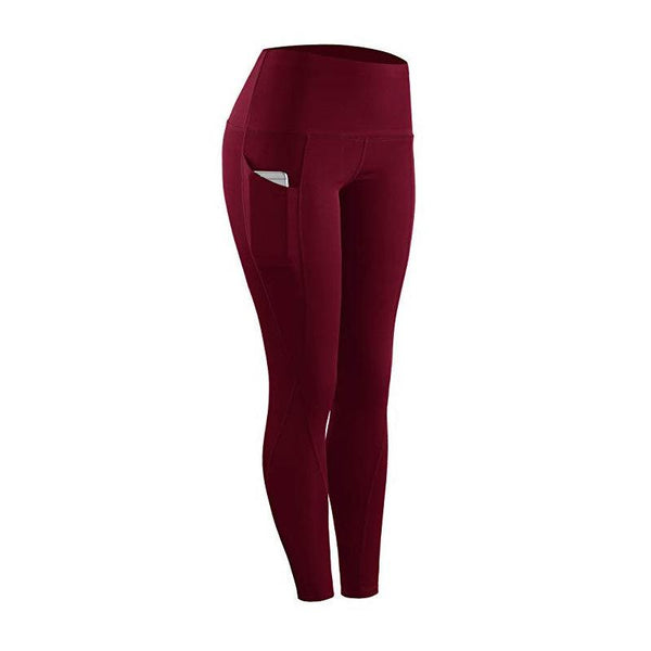 High Waist Slim Sports Leggings Women Tight Sportswear Size M Red Women Leggings