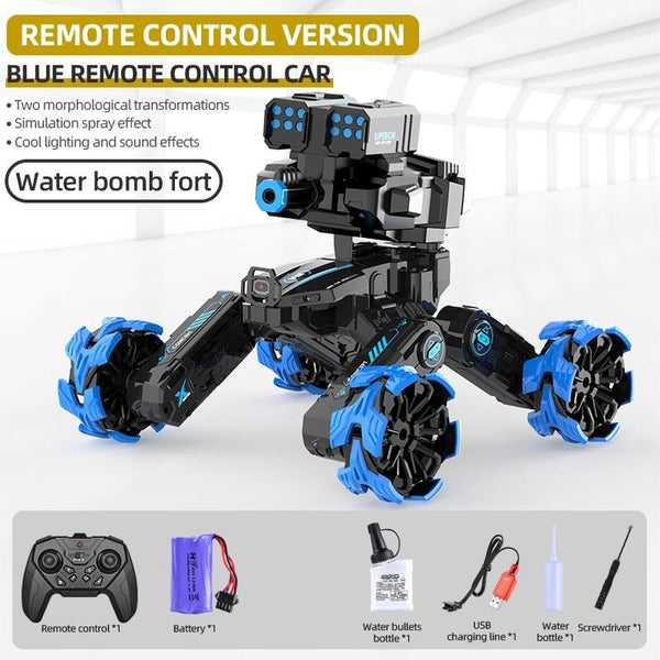 Remote Control Water Bomb Car Four Wheel Battle Blooming Tire Spray Blue Rc Model Vehicles