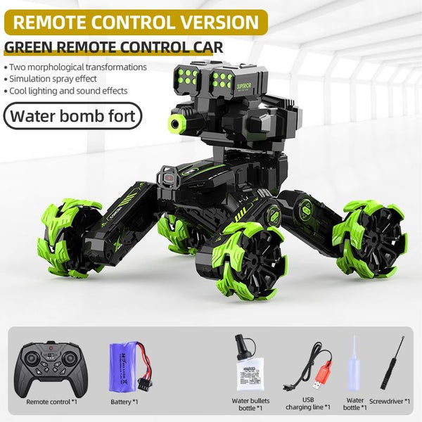 Remote Control Water Bomb Car Four Wheel Battle Blooming Tire Spray Blue Rc Model Vehicles