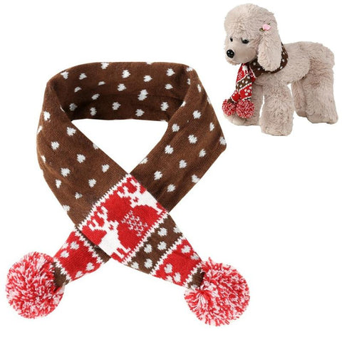 Christmas Pet Scarf Autumn And Winter Warm Elk Dog Size M Brown Dog Clothing & Shoes