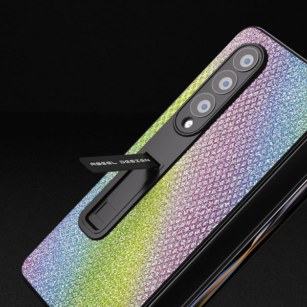 For Samsung Galaxy Z Fold4 5G Diamond Edge Case With Holder Rainbow Cases Covers & Skins