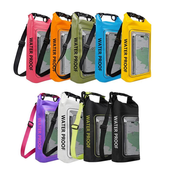 2 In 1 Waterproof Crossbody Phone Bag For Outdoor Cycling Swimming 2L Capacity Black 5L Laptop Cases & Bags