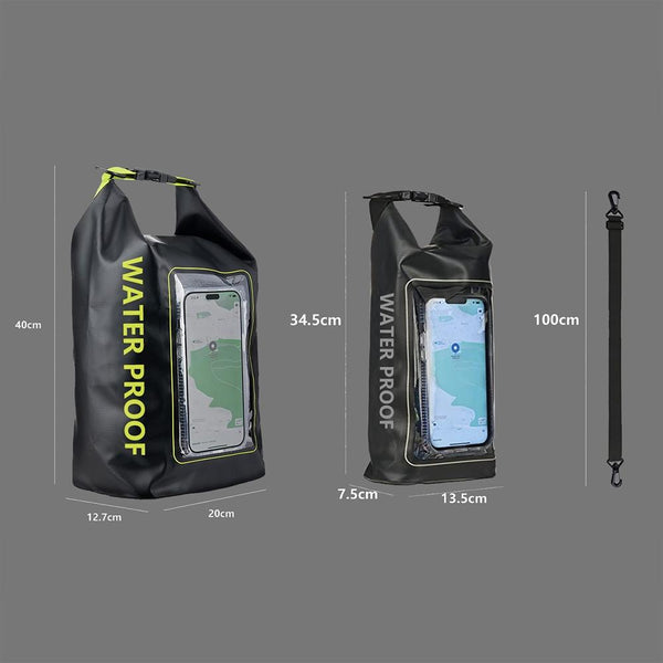 2 In 1 Waterproof Crossbody Phone Bag For Outdoor Cycling Swimming 2L Capacity Black 5L Laptop Cases & Bags