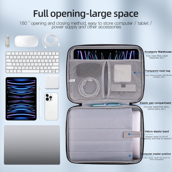 Grey Sheepskin Leather Bag For 12.9 13 Inch Laptops Portable And Stylish Laptop Cases & Bags