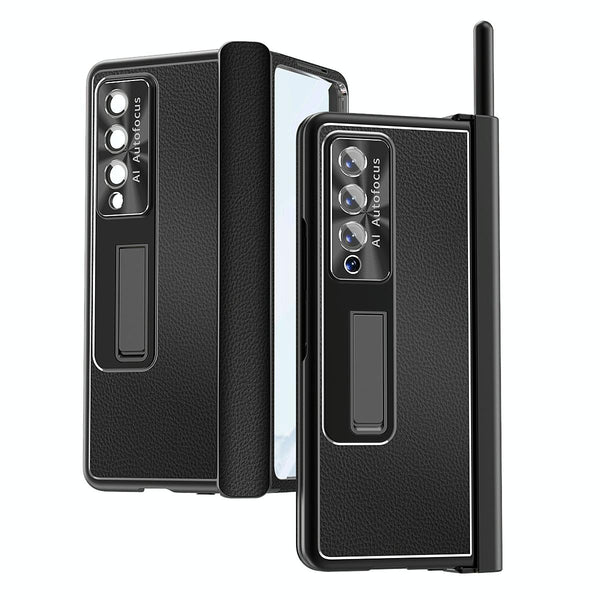 For Samsung Galaxy Z Fold4 5G Shockproof Magnetic Litchi Pattern Phone Case Black Cases Covers & Skins