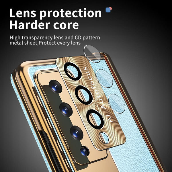 For Samsung Galaxy Z Fold4 5G Shockproof Magnetic Litchi Pattern Phone Case Black Cases Covers & Skins
