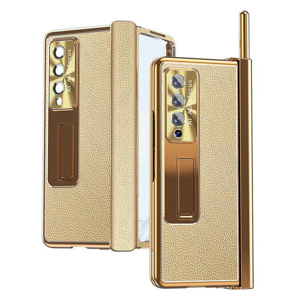 For Samsung Galaxy Z Fold4 5G Shockproof Magnetic Litchi Pattern Phone Case Black Cases Covers & Skins