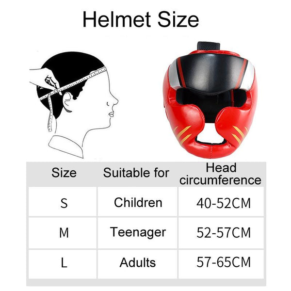 Competition Sparring Boxing Helmet For Head Protection Red With Mask M Protective Pads & Armour