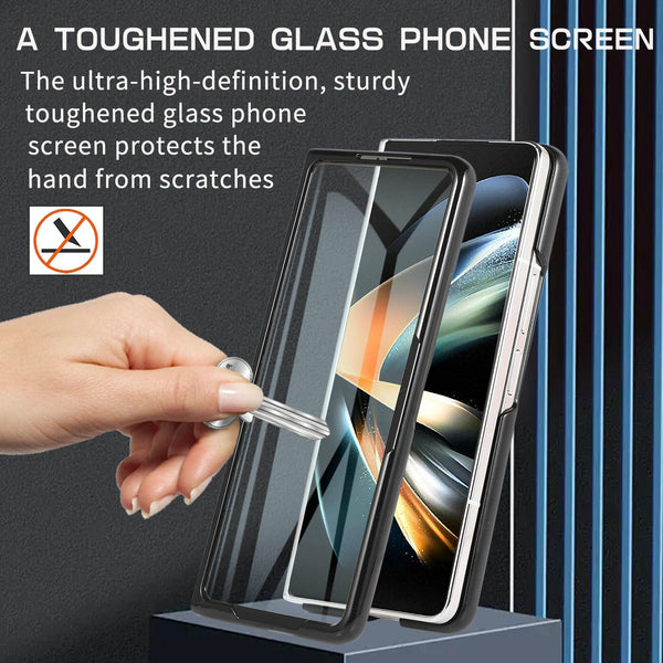 For Samsung Galaxy Z Fold4 5G Leather Folding Phone Case Black Cases Covers & Skins