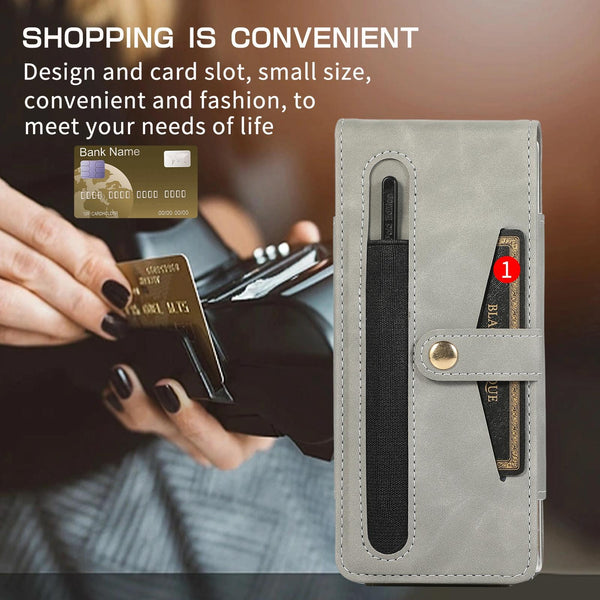 For Samsung Galaxy Z Fold4 5G Leather Folding Phone Case Black Cases Covers & Skins