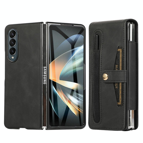 For Samsung Galaxy Z Fold4 5G Leather Folding Phone Case Black Cases Covers & Skins