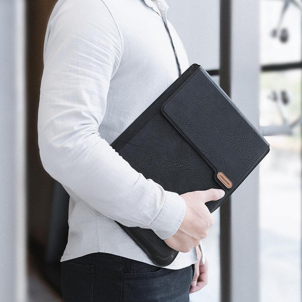 16.0 Inch Water Wave Texture Laptop Sleeve Versatile Design Black Laptop Cases & Bags
