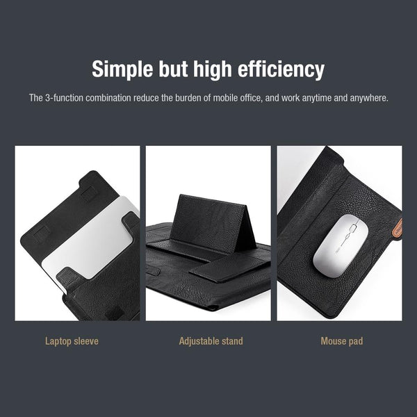 16.0 Inch Water Wave Texture Laptop Sleeve Versatile Design Black Laptop Cases & Bags