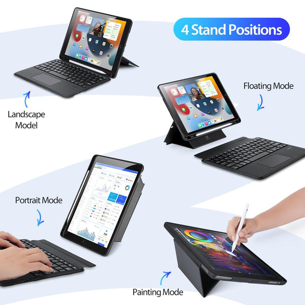 Black Magnetic Bluetooth Keyboard Tablet Case For Ipad Air 4&5 / Pro 11 2022 Keyboards