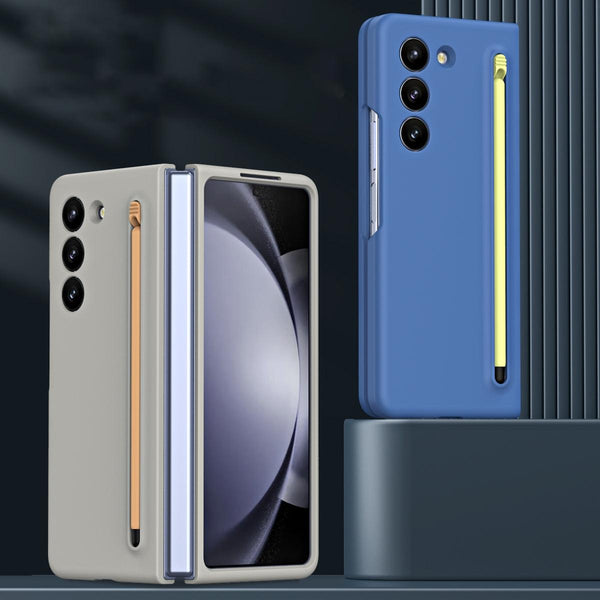 For Samsung Galaxy Z Fold4 5G Enhanced Shockproof Phone Case Pen Design Light Gray Cases Covers & Skins