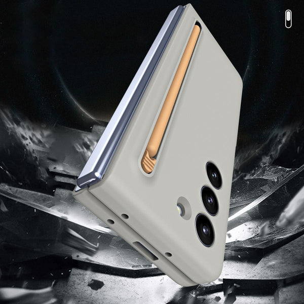 For Samsung Galaxy Z Fold4 5G Enhanced Shockproof Phone Case Pen Design Light Gray Cases Covers & Skins