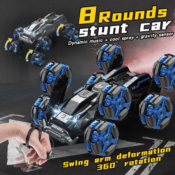 Stunt Drift Remote Control Car Dual Eight Wheels Blue Rc Model Vehicles