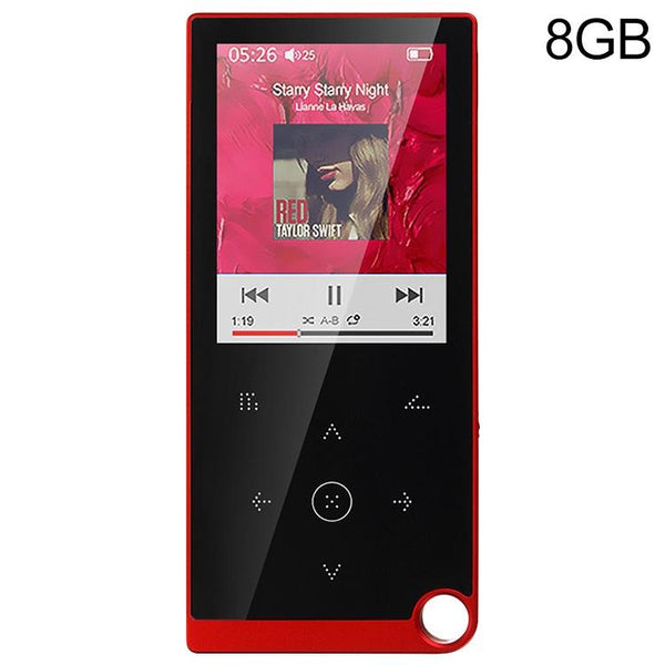 2.4 Inch Touch Mp4 / Mp3 Player 8Gb Memory E Book Alarm Timer No Bluetooth Red Ipods & Mp3 Players