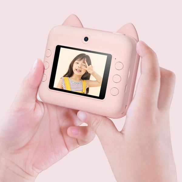 Children's Instant Camera With Dual Lens And Mini Print Pink Digital Cameras