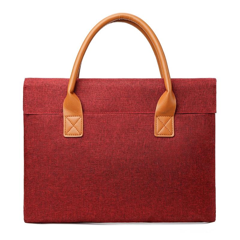 Lightweight Oxford Cloth Laptop Bag With Pu Handle Portable Red 14 Inch Laptop Cases & Bags