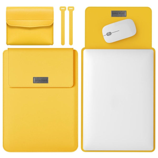 Lightweight 4 In Leather Laptop Bag 13 / 14 Inches Portable Yellow Laptop Cases & Bags