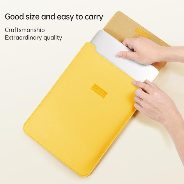Lightweight 4 In Leather Laptop Bag 13 / 14 Inches Portable Yellow Laptop Cases & Bags