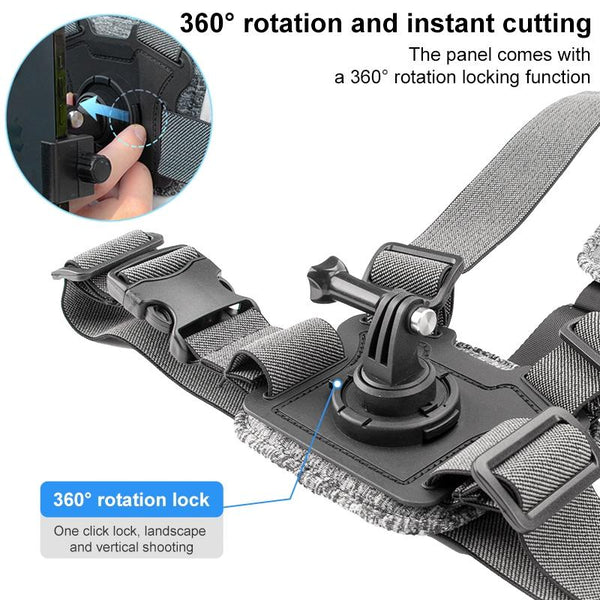 Chest Strap With Mount And Screw 7 In 1 Phone Clamp Straps & Hand Grips
