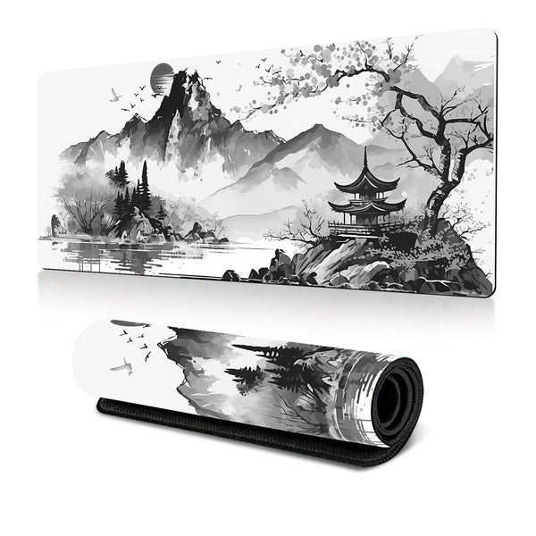 Cherry Blossom Ink Painting Mouse Pad Non Slip Pattern 1 300X700x2mm Mouse Pads & Wrist Rests