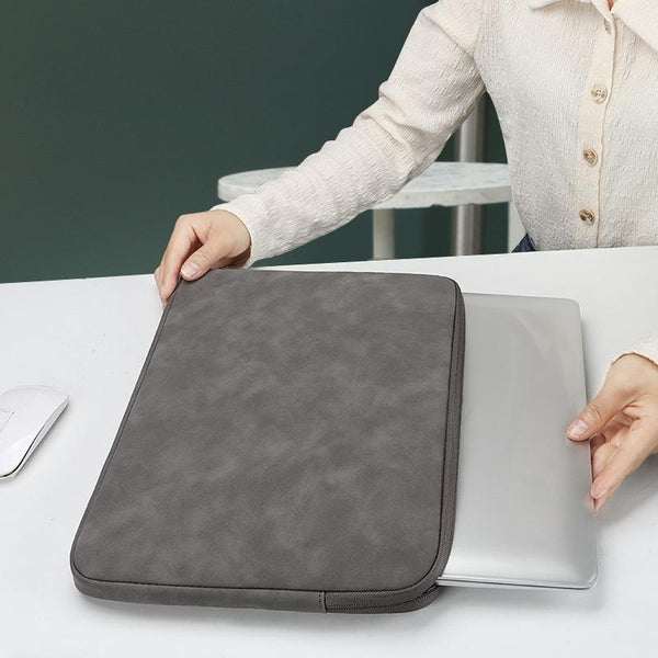 Lightweight Waterproof Lambskin Laptop Sleeve Fits 14.1 15.4 Inches Gray Laptop Cases & Bags