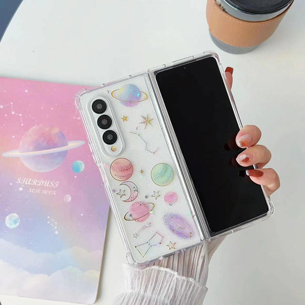 For Samsung Galaxy Z Fold4 5G Sparkling Tpu Case Glitter Epoxy Cases Covers & Skins