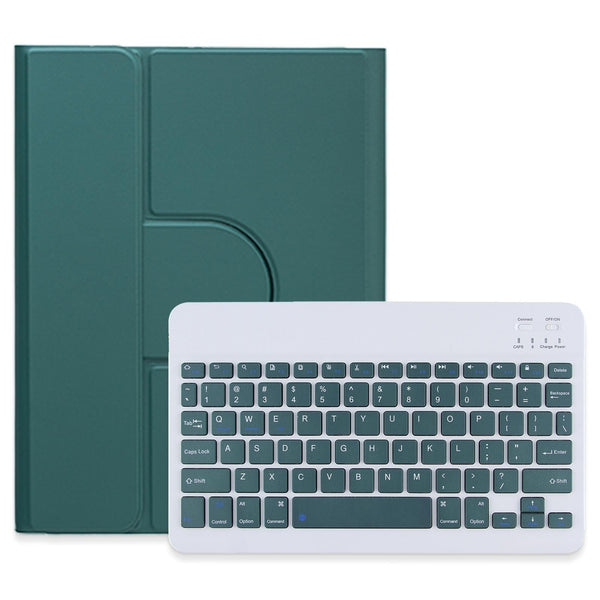 360 Degree Rotatable Bluetooth Keyboard Leather Case Square Button Mint Green For Ipad Air 2022 / Pro 11 2021 Cases Covers Keyboard Folios