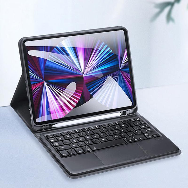 Parallel Leather Case With Bluetooth Keyboard & Touchpad For Ipad Air / Pro 11 Black Laptop Cases & Bags