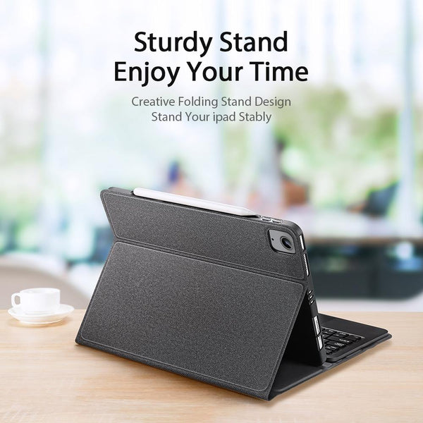 Parallel Leather Case With Bluetooth Keyboard & Touchpad For Ipad Air / Pro 11 Black Laptop Cases & Bags