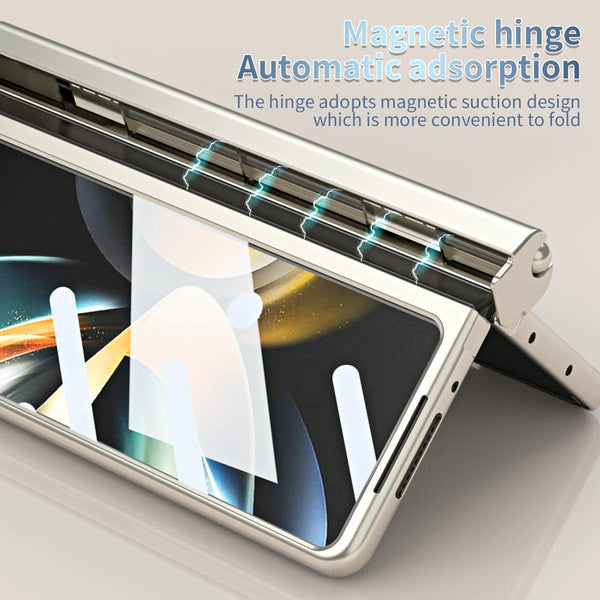 For Samsung Galaxy Z Fold4 5G Foldable Phone Case With Pen Slot Electroplated Pink Cases Covers & Skins