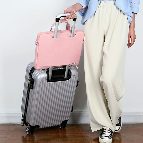 Versatile Laptop Shoulder Bag Single Strap Pink Bags