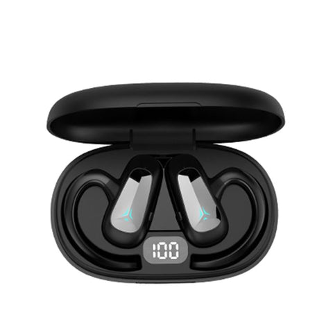 Digital Display Bluetooth Earphones Bone Conduction Stereo Black Earbuds