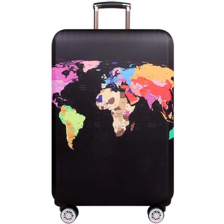 Protective Elastic Suitcase Cover Fits 22 24 Inch Luggage Dustproof & Scratch Proof World Map Other Travel Accessories