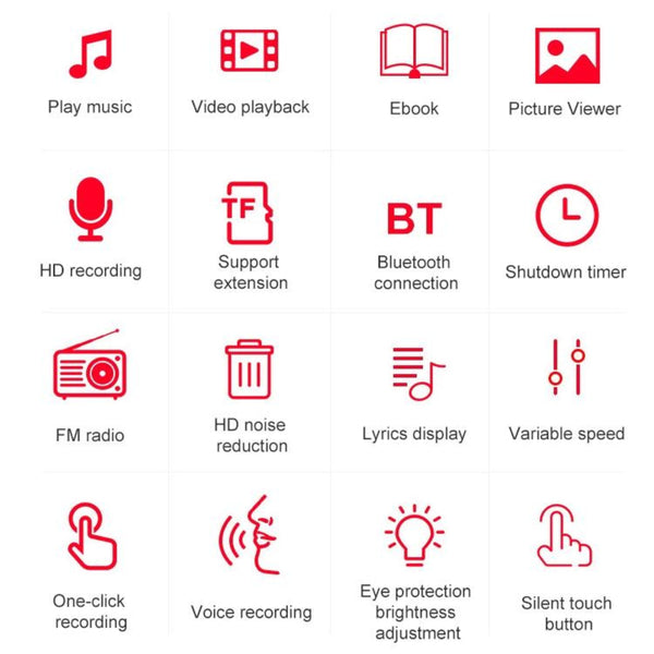 8Gb Bluetooth Mp3 Player With Touch Screen & Recorder Ipods & Mp3 Players