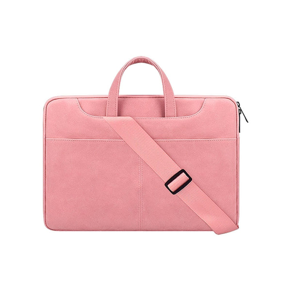 Detachable Shoulder Strap Business Laptop Bag 14.1 15.4 Inch Frosted Pu Pink Laptop Cases & Bags