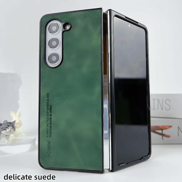 For Samsung Galaxy Z Fold4 5G Crystal Leather Foldable Case Green Cases Covers & Skins